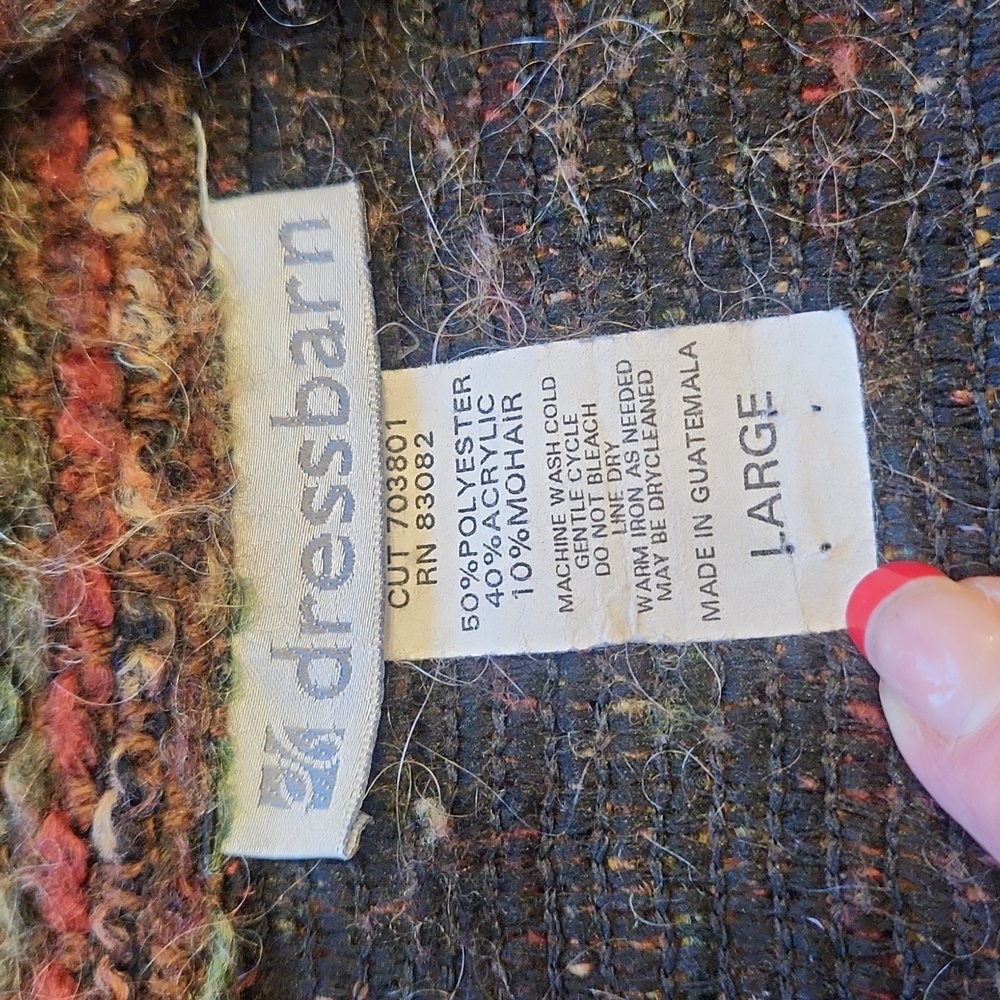Dressbarn 90s Vintage Shaggy Knit Jacket Mohair Blend Grandmacore Size L - Picture 5 of 12